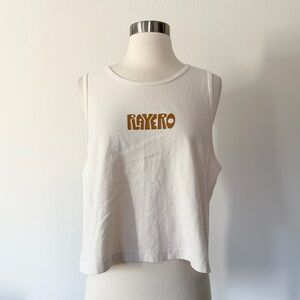Playero Women’s Logo Crop Cotton Tank Ecru Large L
